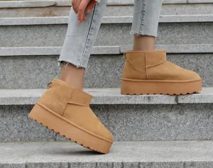 Ultra Mini Platform Fur Lined Boots