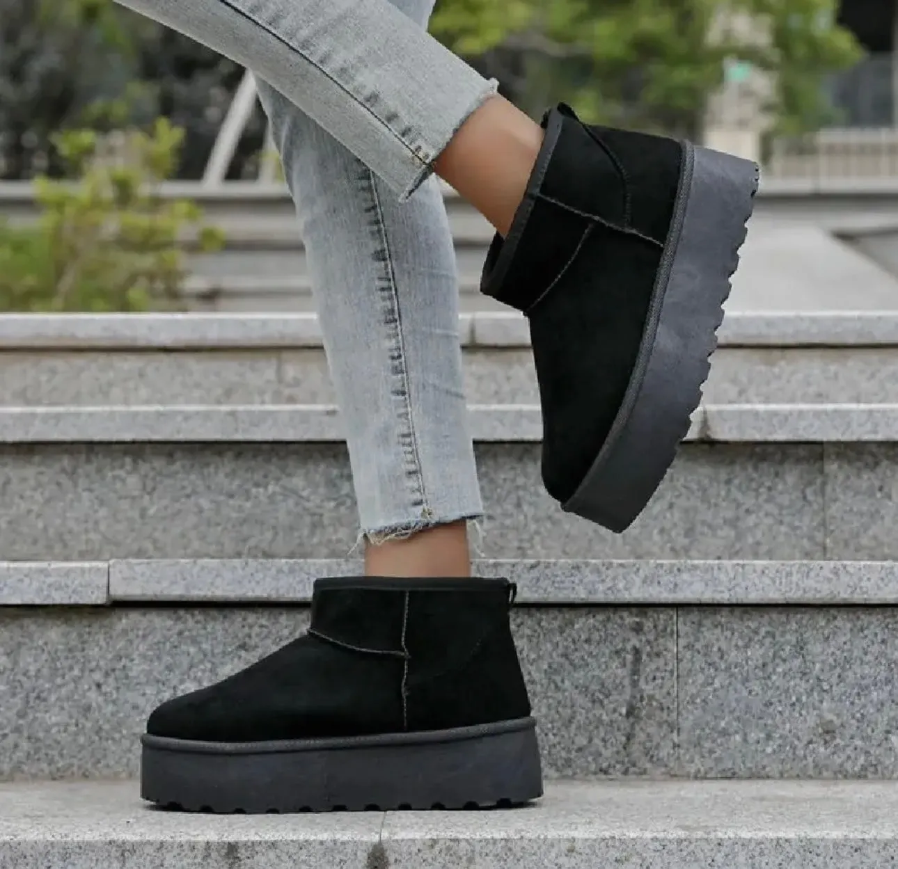 Ultra Mini Platform Fur Lined Boots