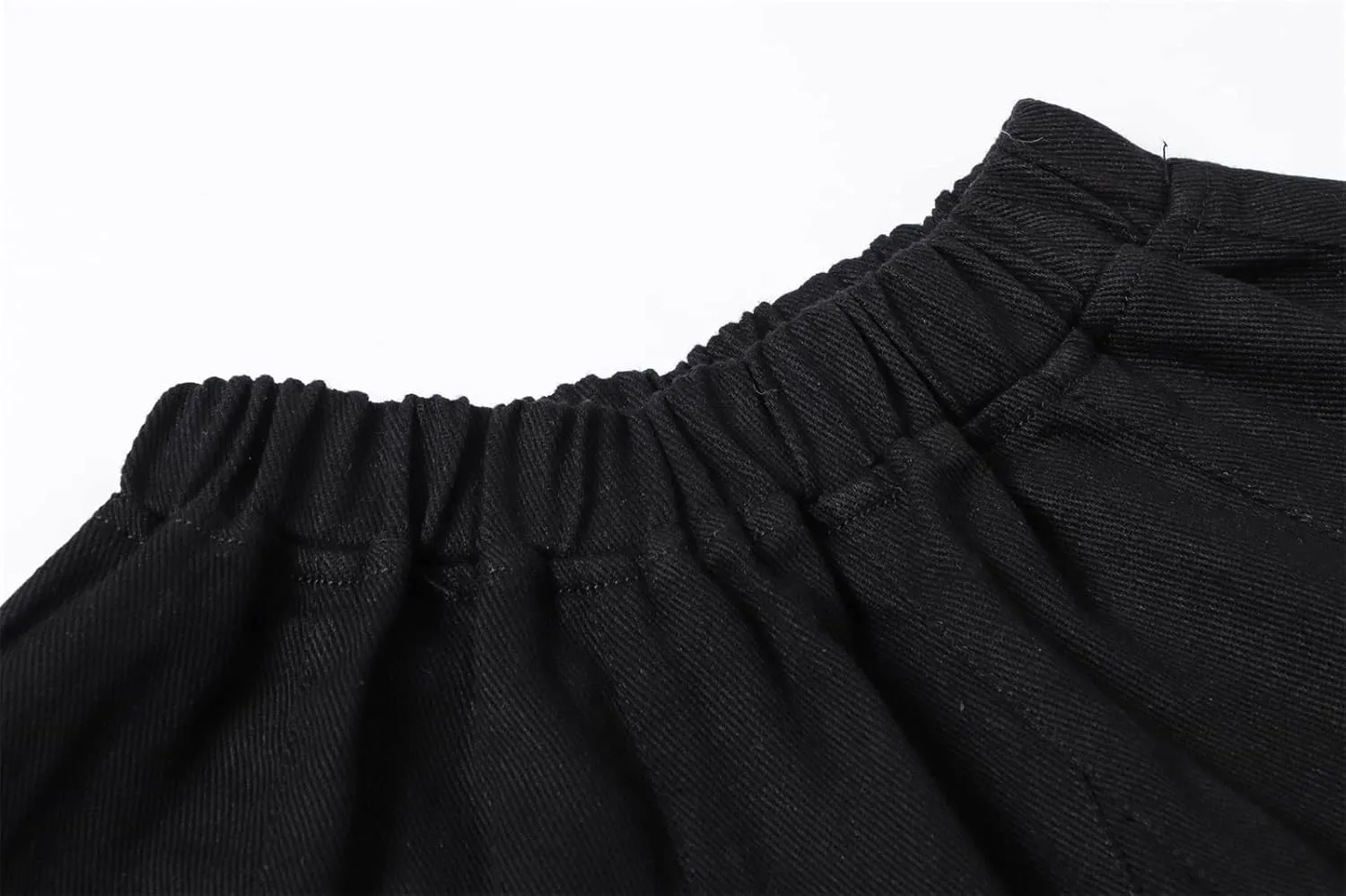 Umeyda Girls Skirts Casual Stretch Waist Denim Skirts A-line Ruffle Short Mini Jean for Kid