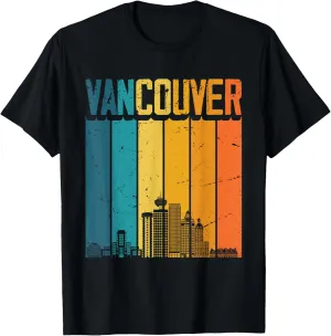 Vancouver Canada Retro Vintage Sunset Skyline Vancouver T-Shirt