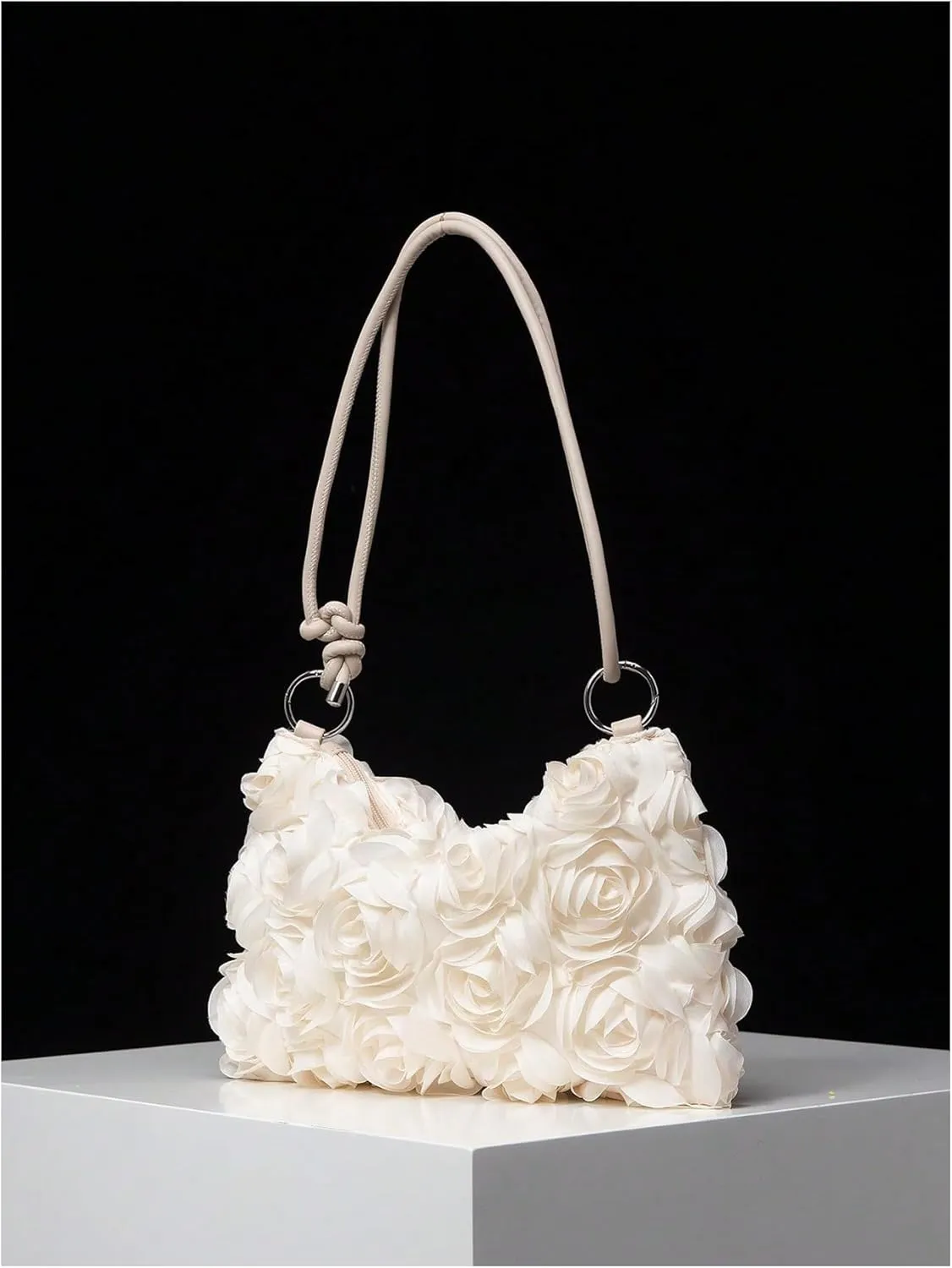 Verdusa Women's 3D Flower Floral Evening Handbag Shoulder Hobo Bag Party Clutch Purse