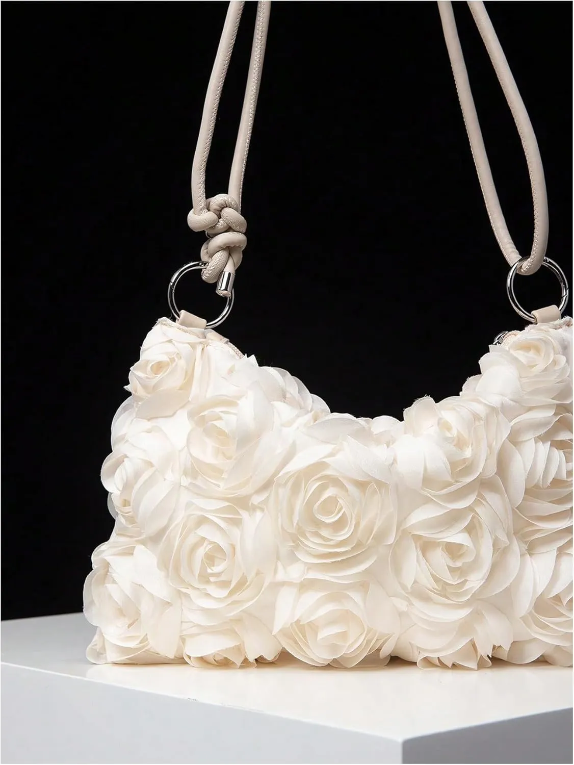 Verdusa Women's 3D Flower Floral Evening Handbag Shoulder Hobo Bag Party Clutch Purse
