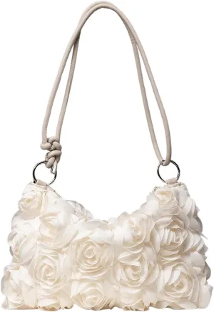 Verdusa Women's 3D Flower Floral Evening Handbag Shoulder Hobo Bag Party Clutch Purse