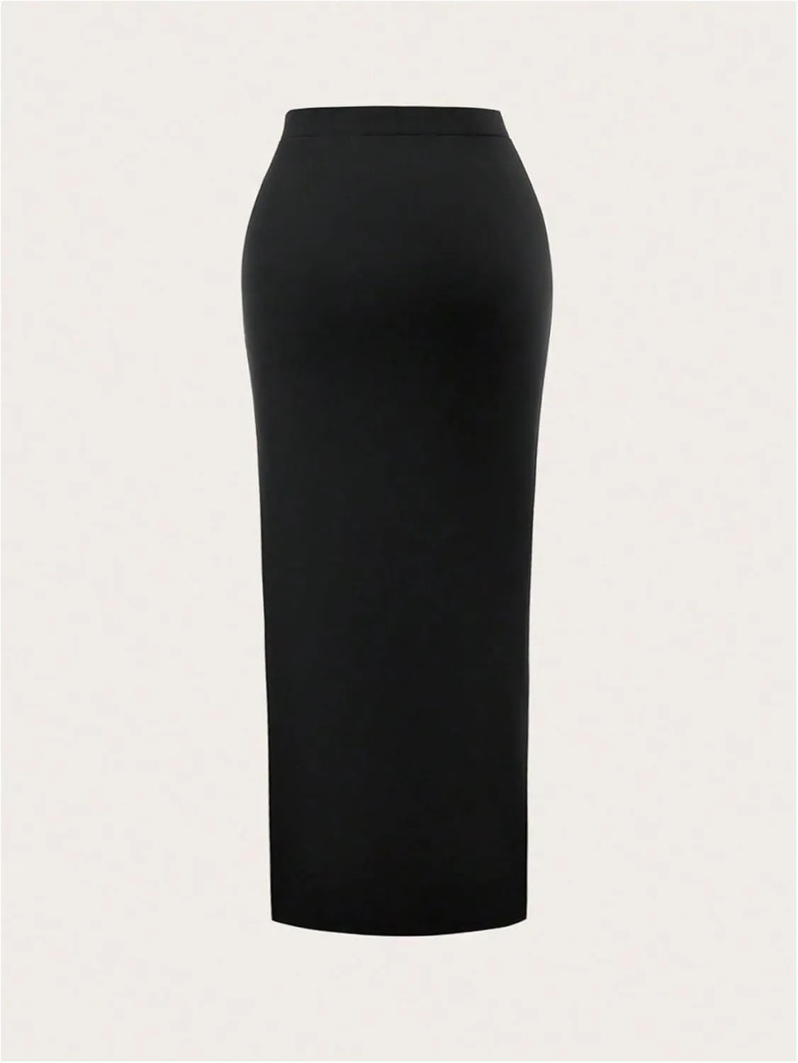 Verdusa Women's Ruched Side Split High Waist Bodycon Long Pencil Skirt