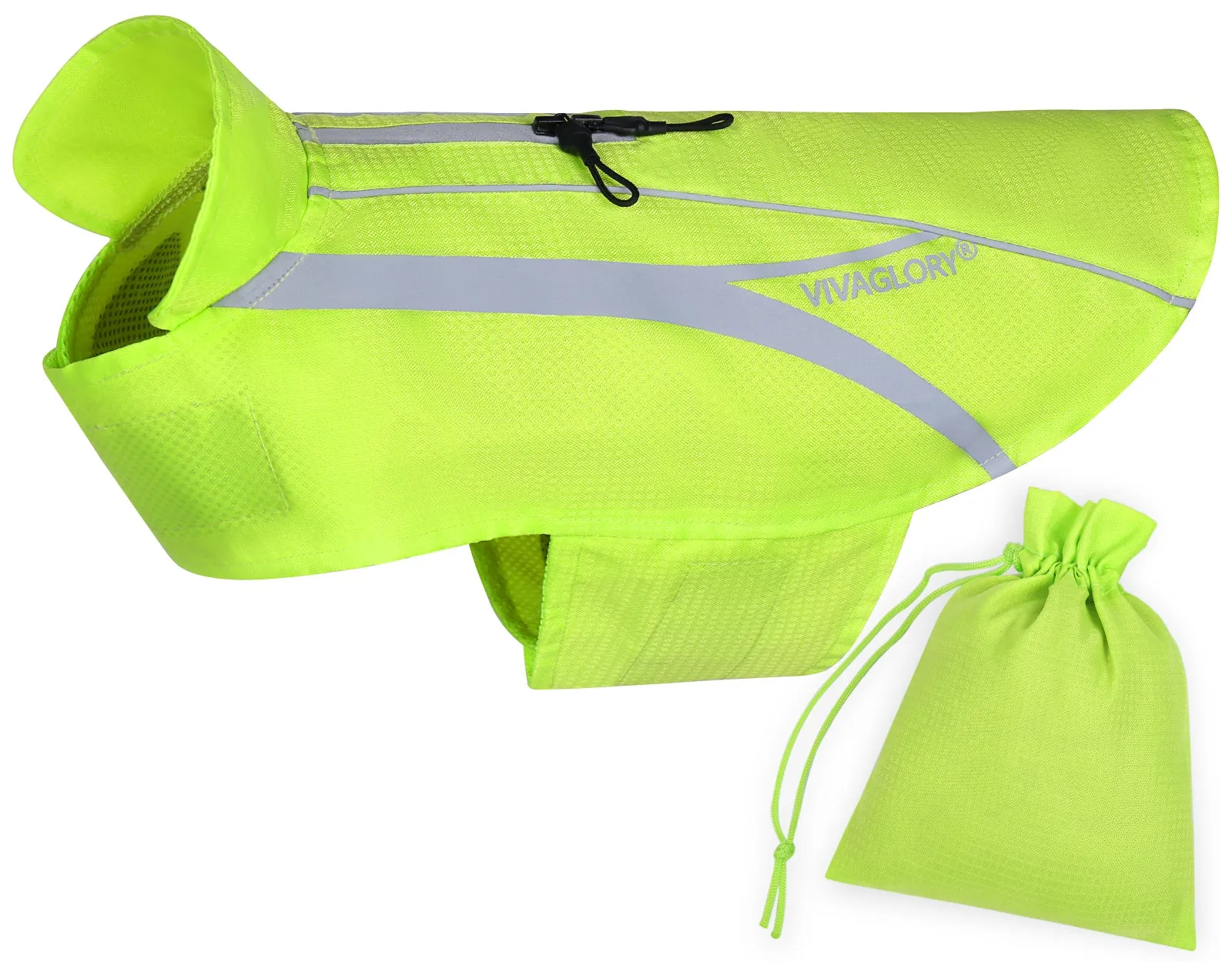 VIVAGLORY new Dog Safety Vests, Reflective Dog Wind Breaker Jackets, Water-Resistant & Lightweight Coats