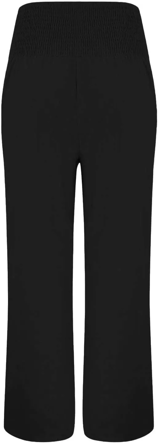 Women Cotton Linen Summer Boho Pants High Waist Straight Slim-Fit Pant Trousers Work Business