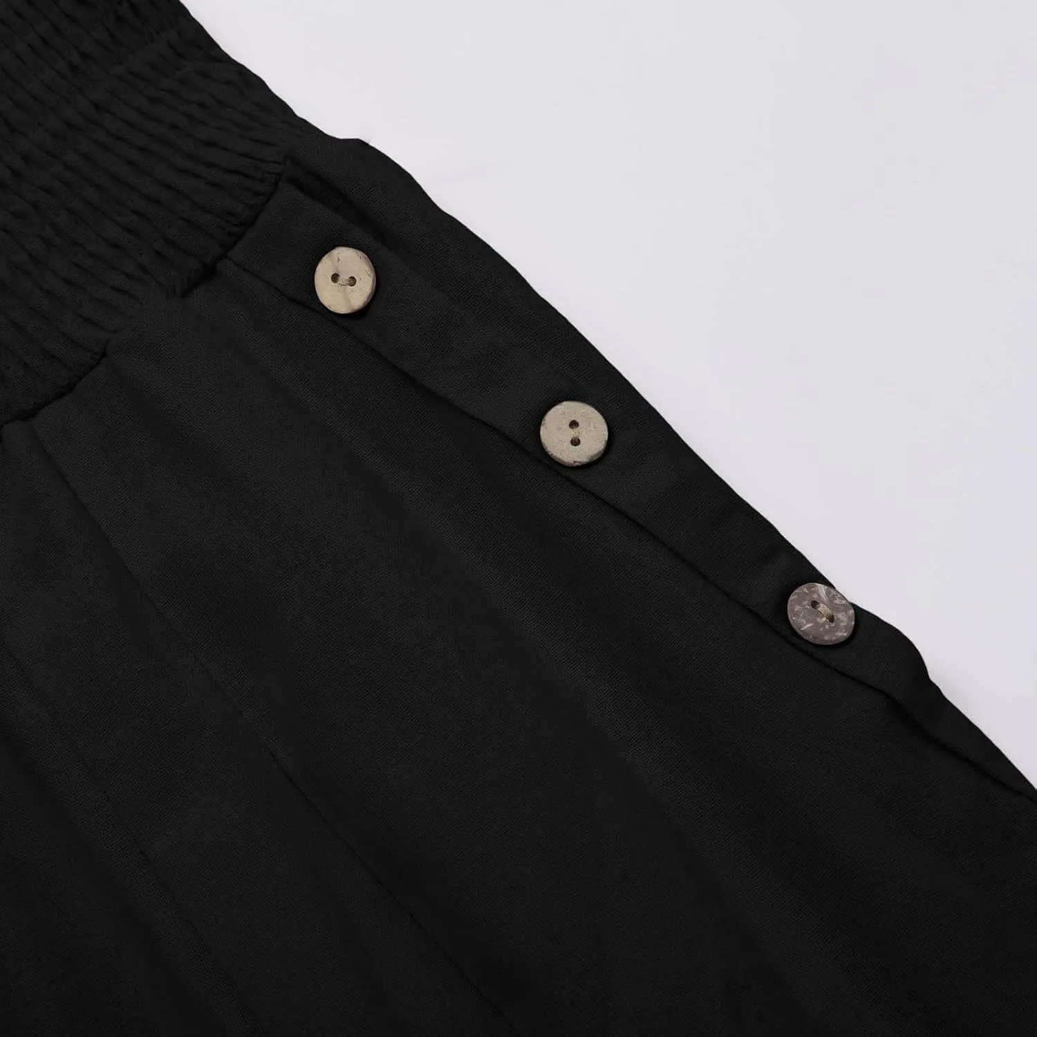 Women Cotton Linen Summer Boho Pants High Waist Straight Slim-Fit Pant Trousers Work Business