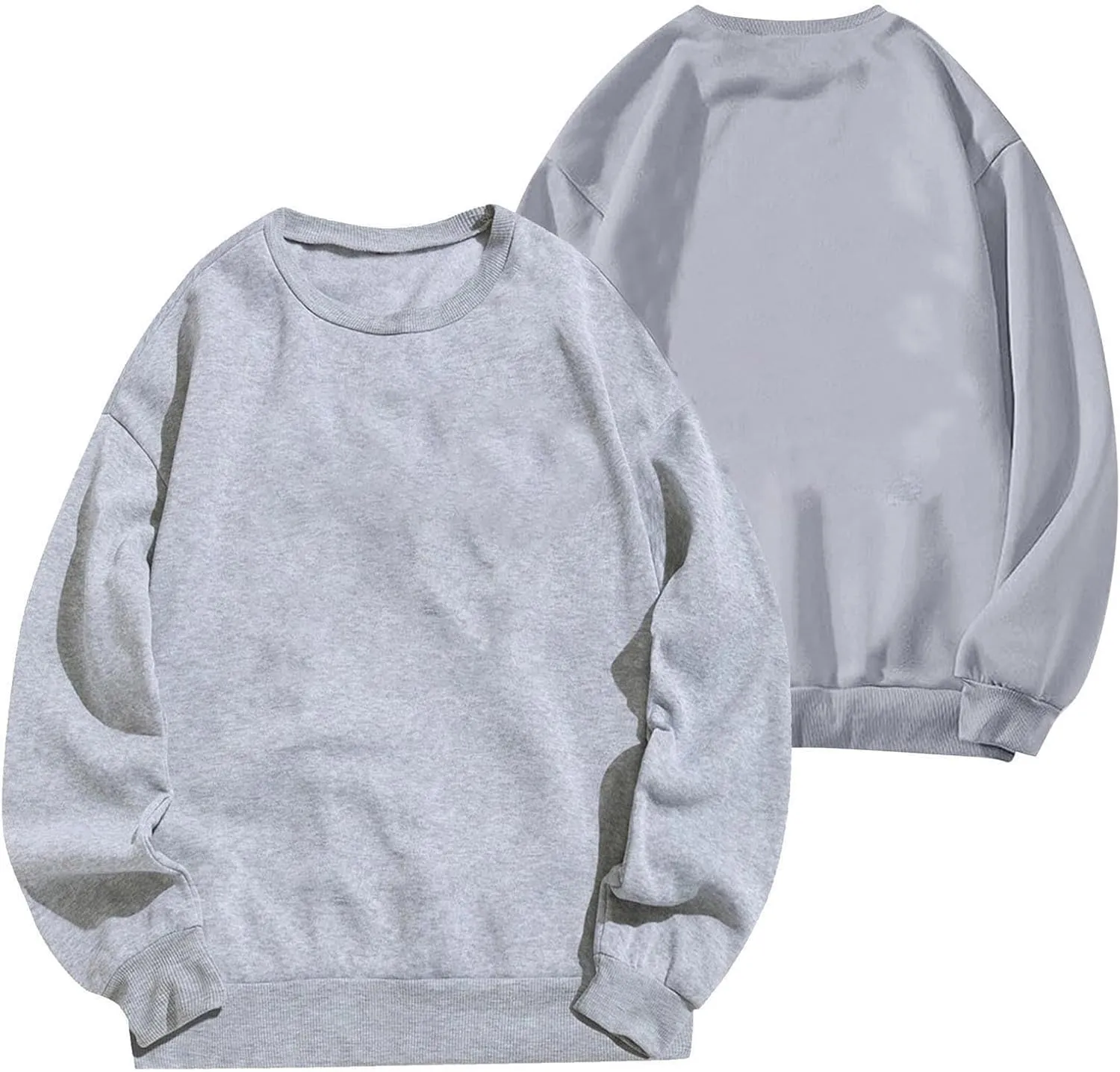 Women Custom Sweatshirts Long Sleeve Shirts Fleece Crewneck Tops, Your Own Design, Add Text/Photo/Image/Logo