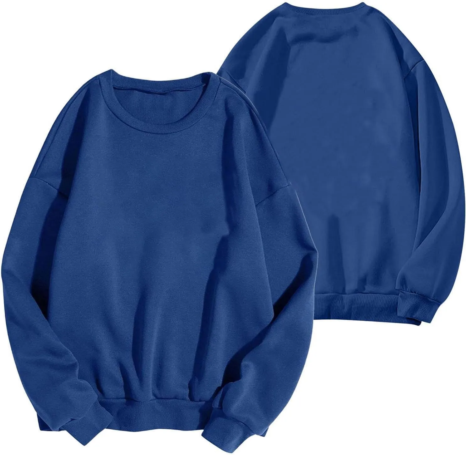 Women Custom Sweatshirts Long Sleeve Shirts Fleece Crewneck Tops, Your Own Design, Add Text/Photo/Image/Logo