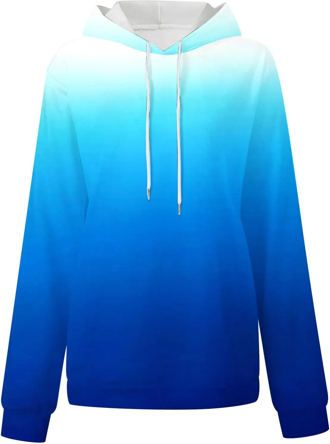 Women Hooded Sweatshirts Gradient Graphic Oversized Pullover Drawstraing Long Sleeve Trendy Sweater Tops with Pocket