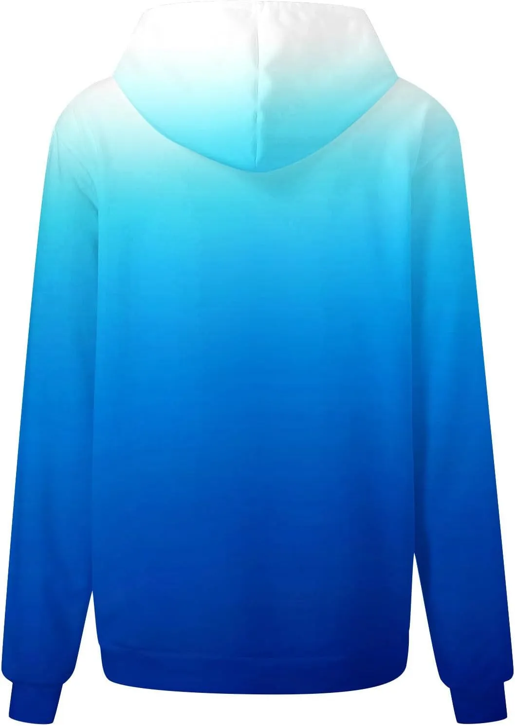 Women Hooded Sweatshirts Gradient Graphic Oversized Pullover Drawstraing Long Sleeve Trendy Sweater Tops with Pocket