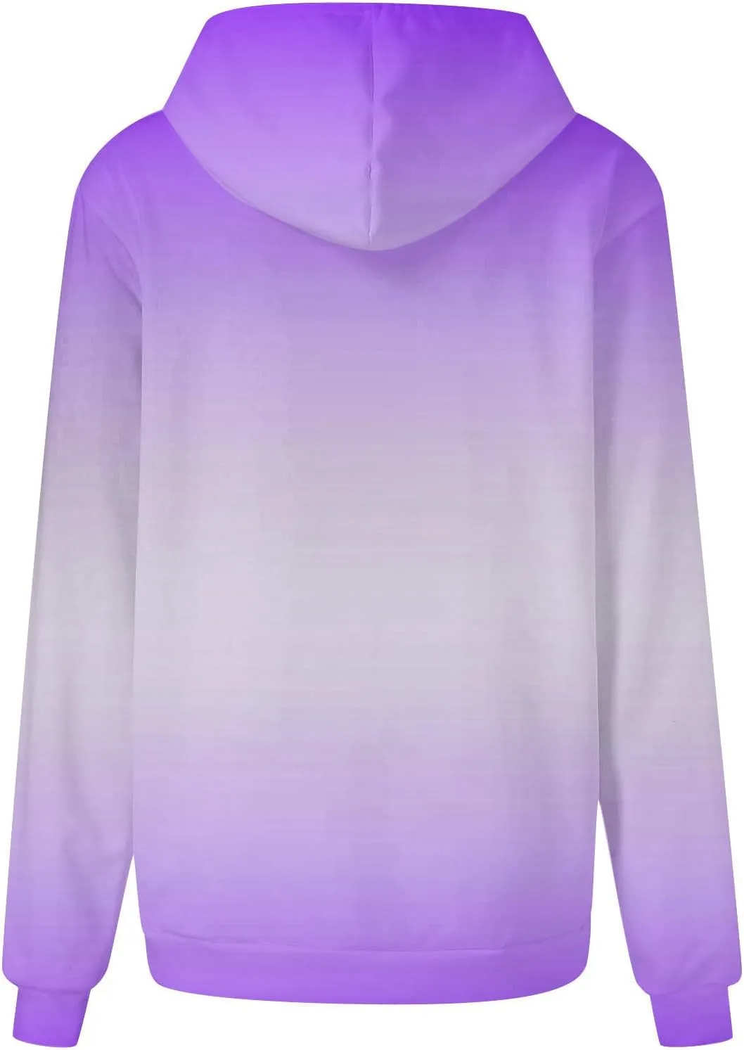 Women Hooded Sweatshirts Gradient Graphic Oversized Pullover Drawstraing Long Sleeve Trendy Sweater Tops with Pocket
