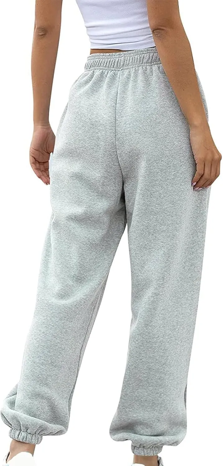 Women Joggers with Pockets High Waist Stretchy Sports Gym Training Pants Baggy Oversized Harem Sweatpants Trousers