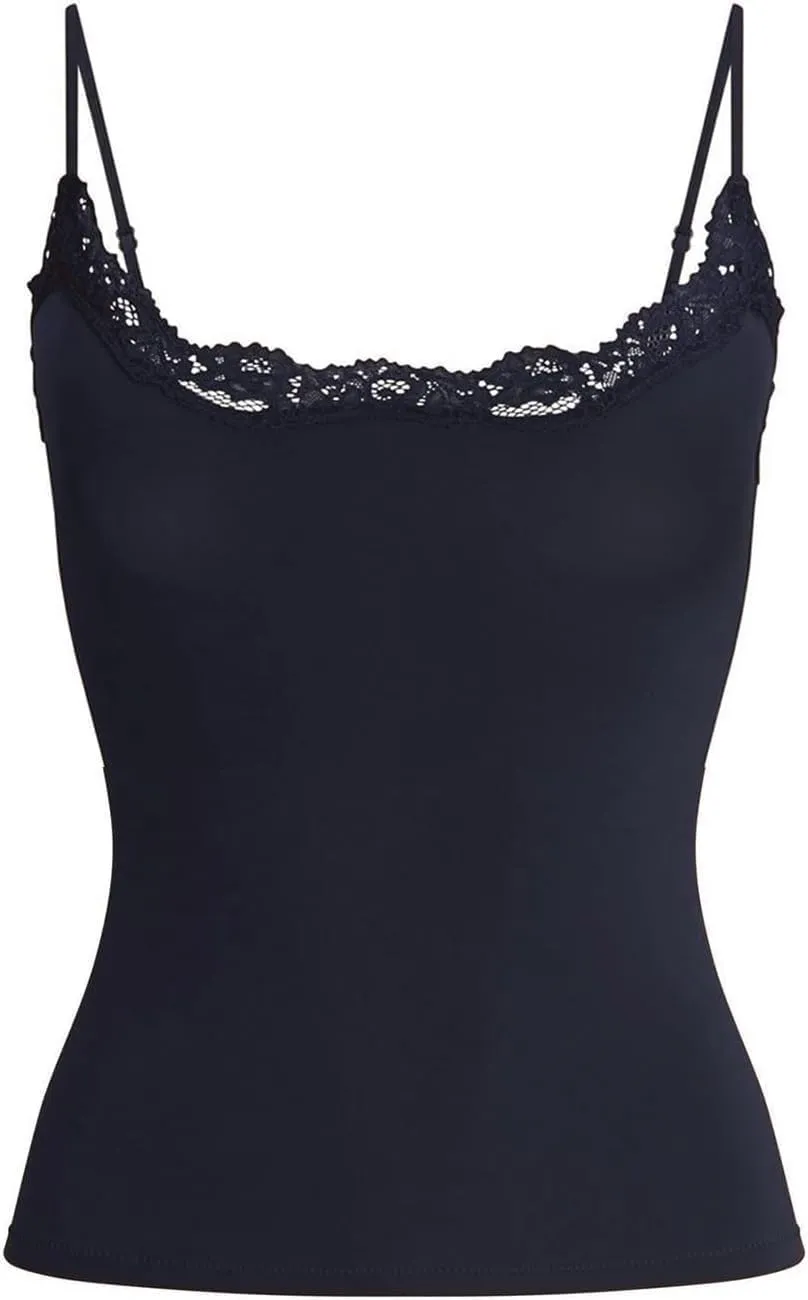 Women Lace Cami Tank Top Sexy Slim Fit Tank Tops Square Neck Y2k Spaghetti Strap Going Out Camisoles