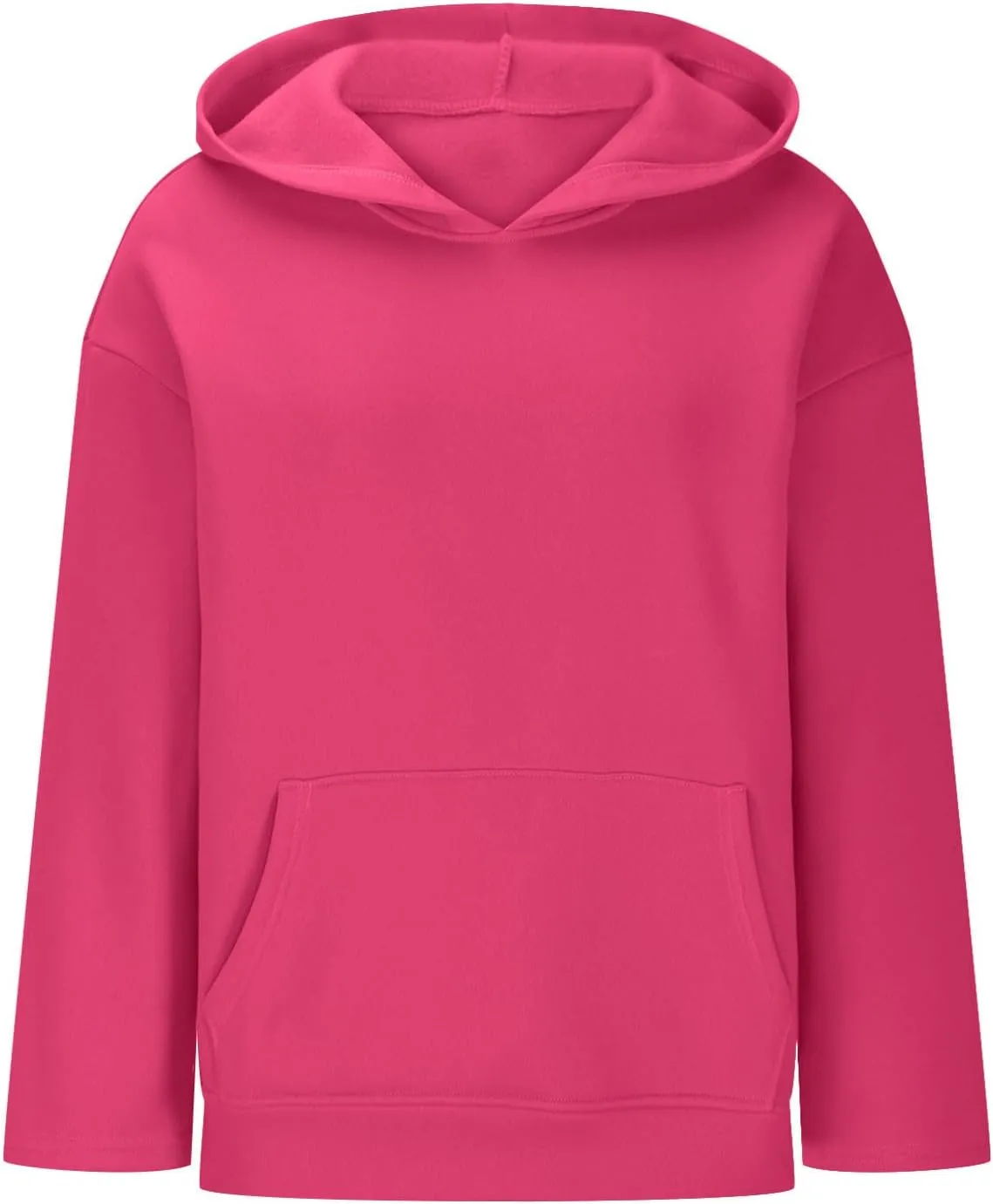 Women Solid Oversized Sweatshirts Hoodies 2024 Fall Comfy Loose Long Sleeve Pullover Sweatshirts with Big Pockets