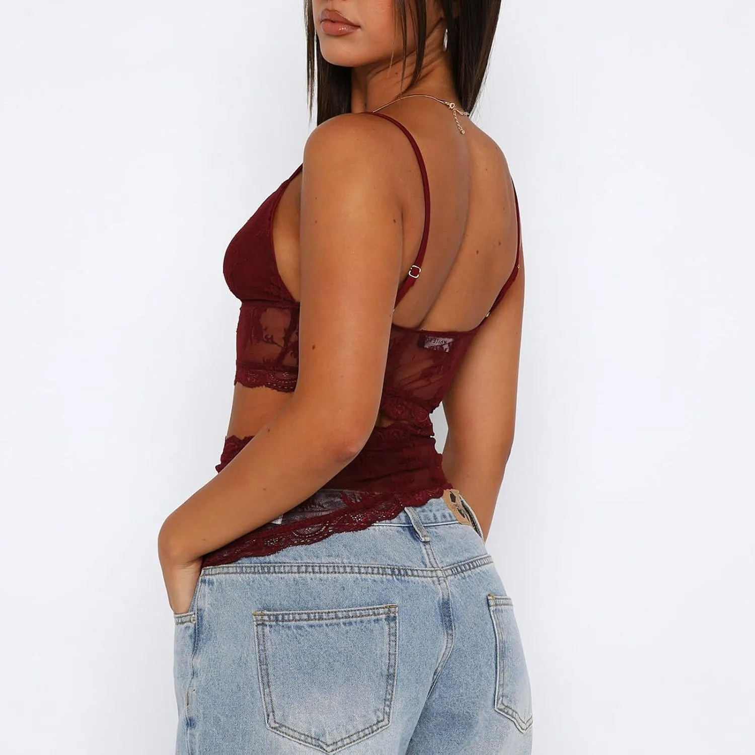Women Y2k Cami Tank Tops Lace Plaid Tank Top V Neck Spaghetti Strap Floral Print Going Out Camisoles