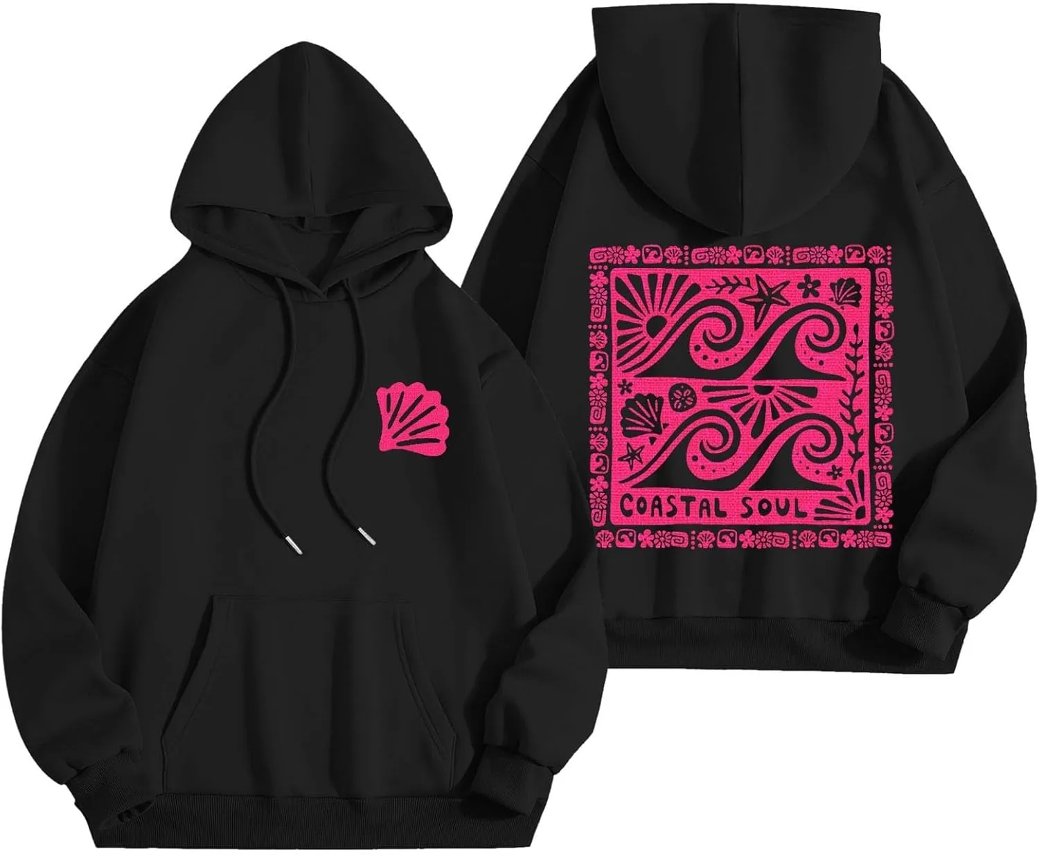 Women Y2k Graphic Hoodies Cute Preppy Embroidery Hibiscus Hoodie Flower Pullover Oversized Sweatshirts Teen Clothes