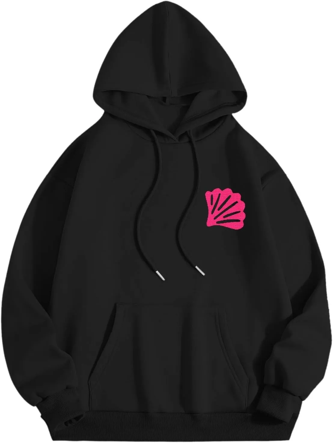 Women Y2k Graphic Hoodies Cute Preppy Embroidery Hibiscus Hoodie Flower Pullover Oversized Sweatshirts Teen Clothes