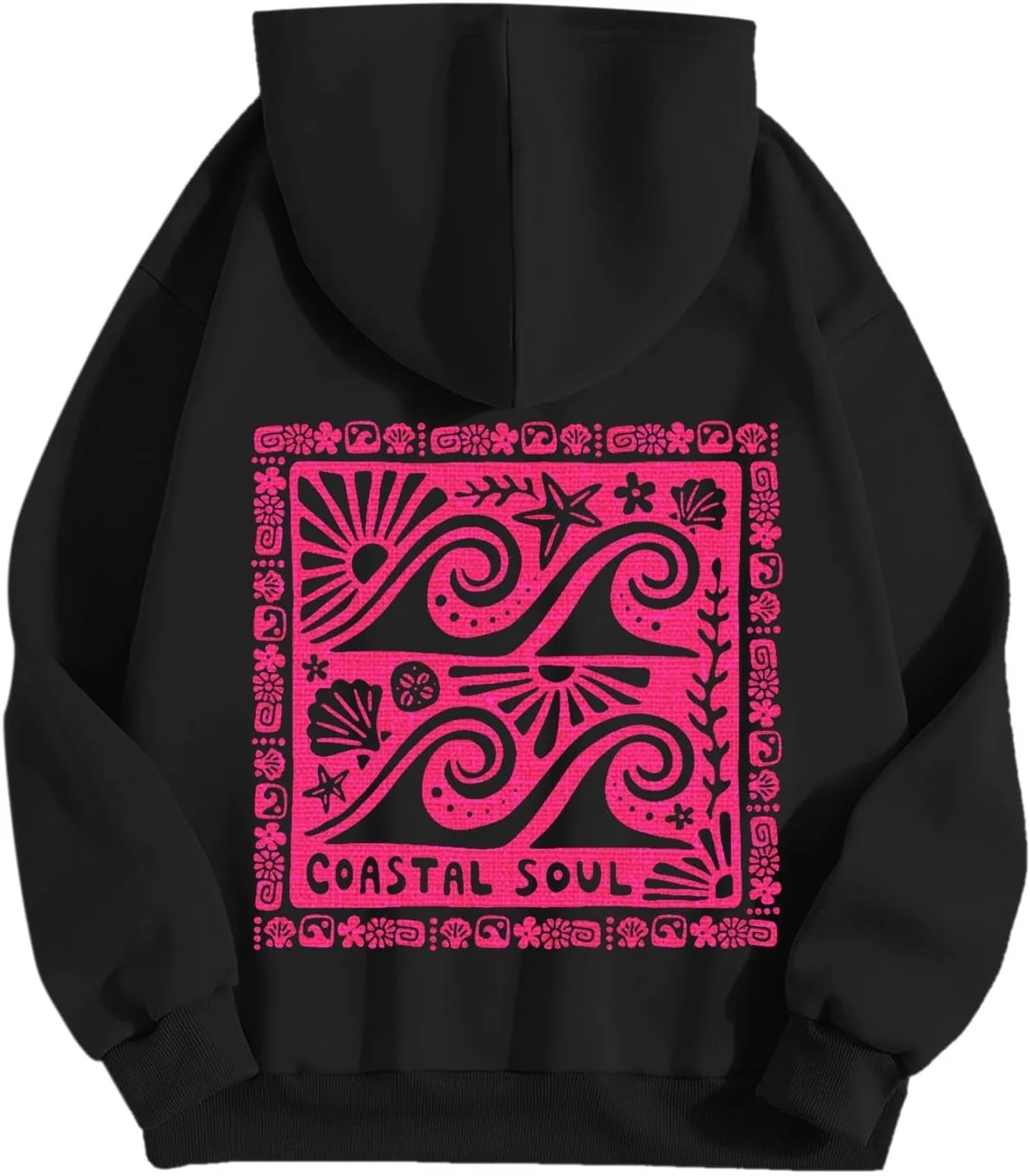 Women Y2k Graphic Hoodies Cute Preppy Embroidery Hibiscus Hoodie Flower Pullover Oversized Sweatshirts Teen Clothes
