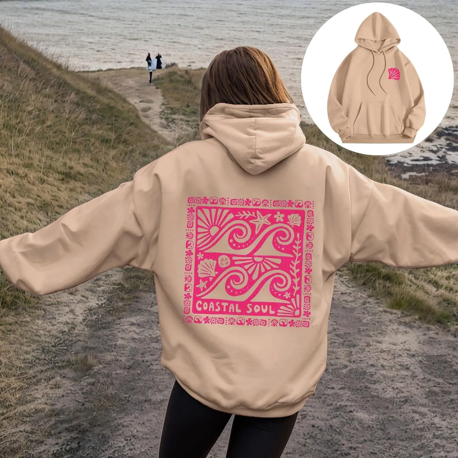 Women Y2k Graphic Hoodies Cute Preppy Embroidery Hibiscus Hoodie Flower Pullover Oversized Sweatshirts Teen Clothes