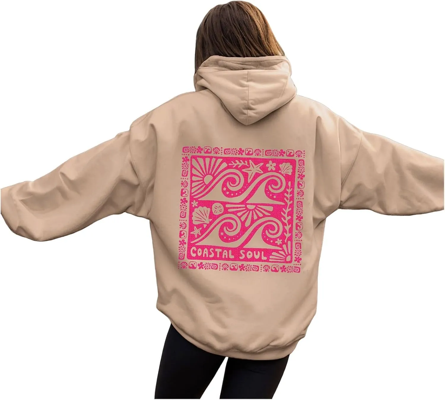 Women Y2k Graphic Hoodies Cute Preppy Embroidery Hibiscus Hoodie Flower Pullover Oversized Sweatshirts Teen Clothes