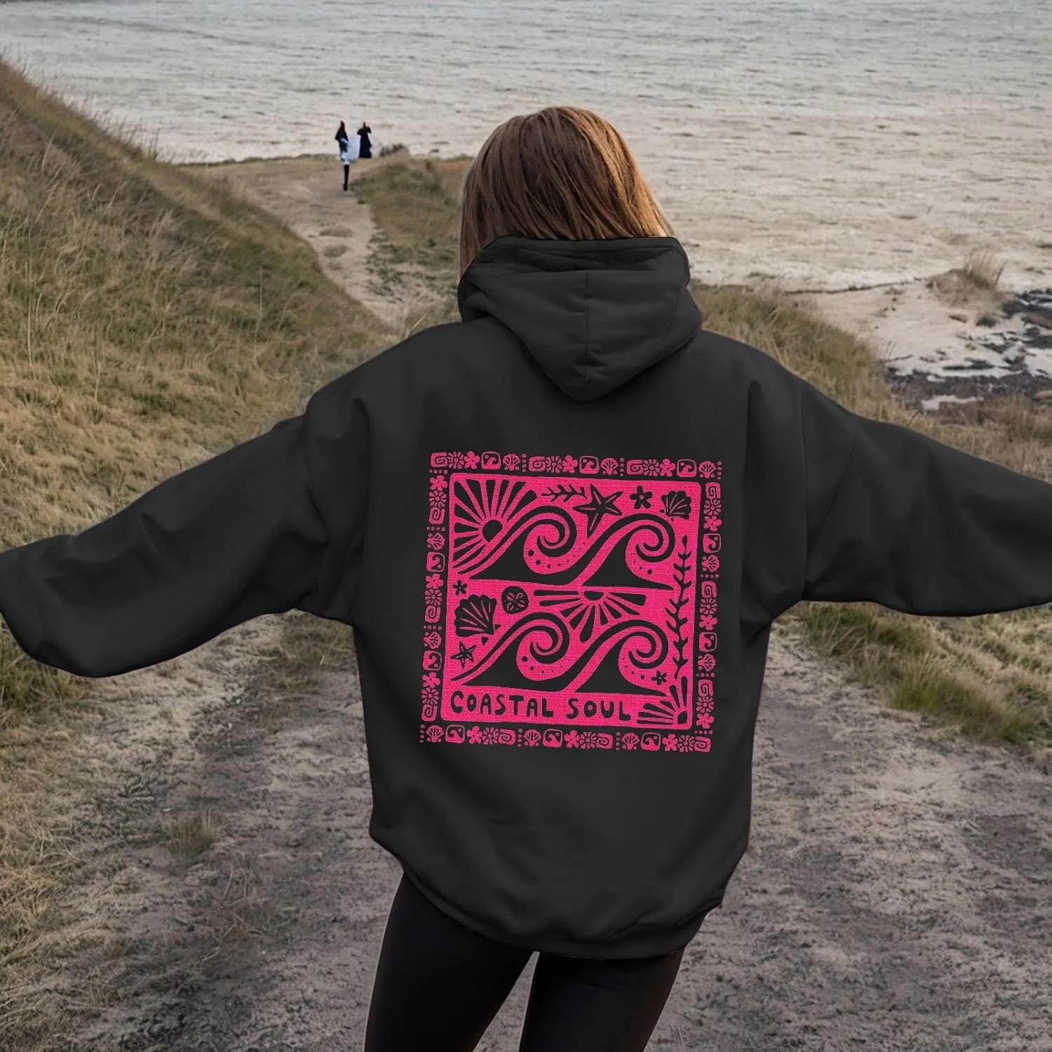 Women Y2k Graphic Hoodies Cute Preppy Embroidery Hibiscus Hoodie Flower Pullover Oversized Sweatshirts Teen Clothes