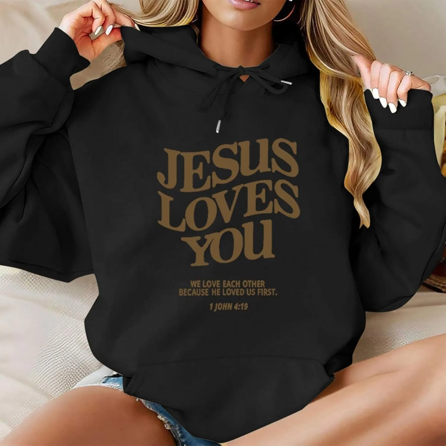 Women's 2024 Oversized Sweatshirt Long Sleeve Colorblocked Pullover Hooded Tops Casual Loose Sweatshirt