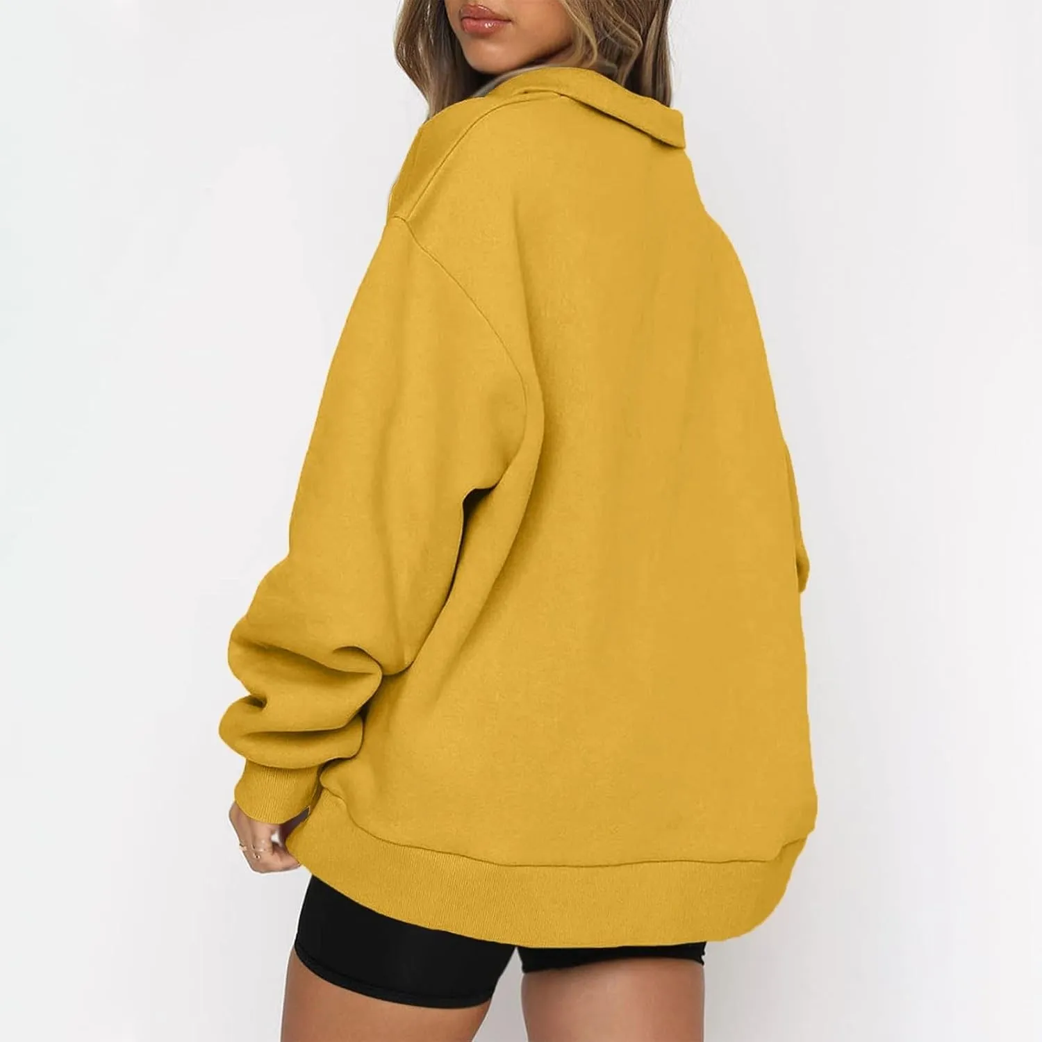 Womens Half Zip Pullover Oversized Sweatshirts Hoodies Fall Fashion Outfits 2024 Y2k Clothes