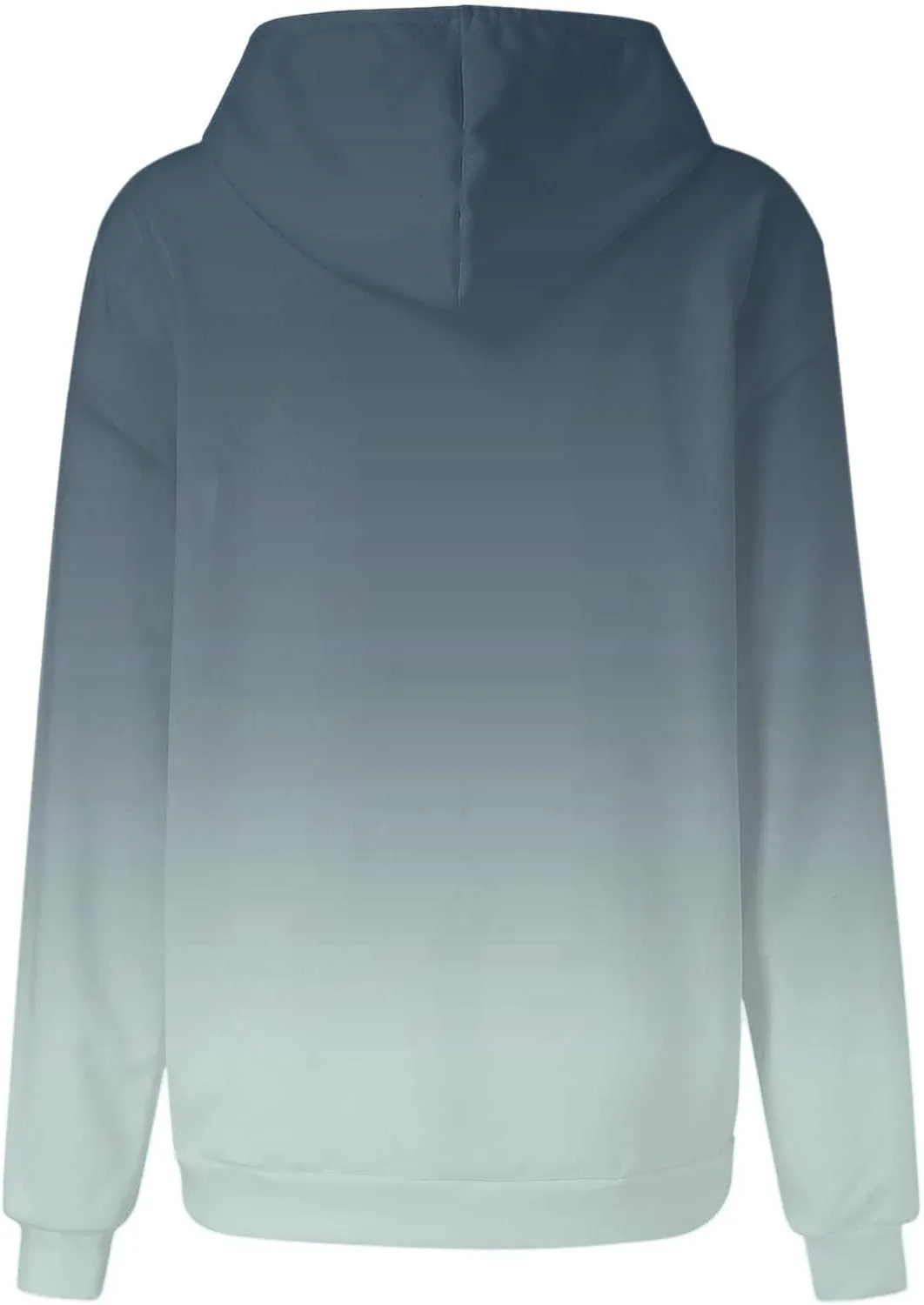 Womens Long Sleeve Hooded Sweatshirt Oversized Drawstring Hoodie Plus Size Trendy Sweatshirt Gradient Sweatshirt