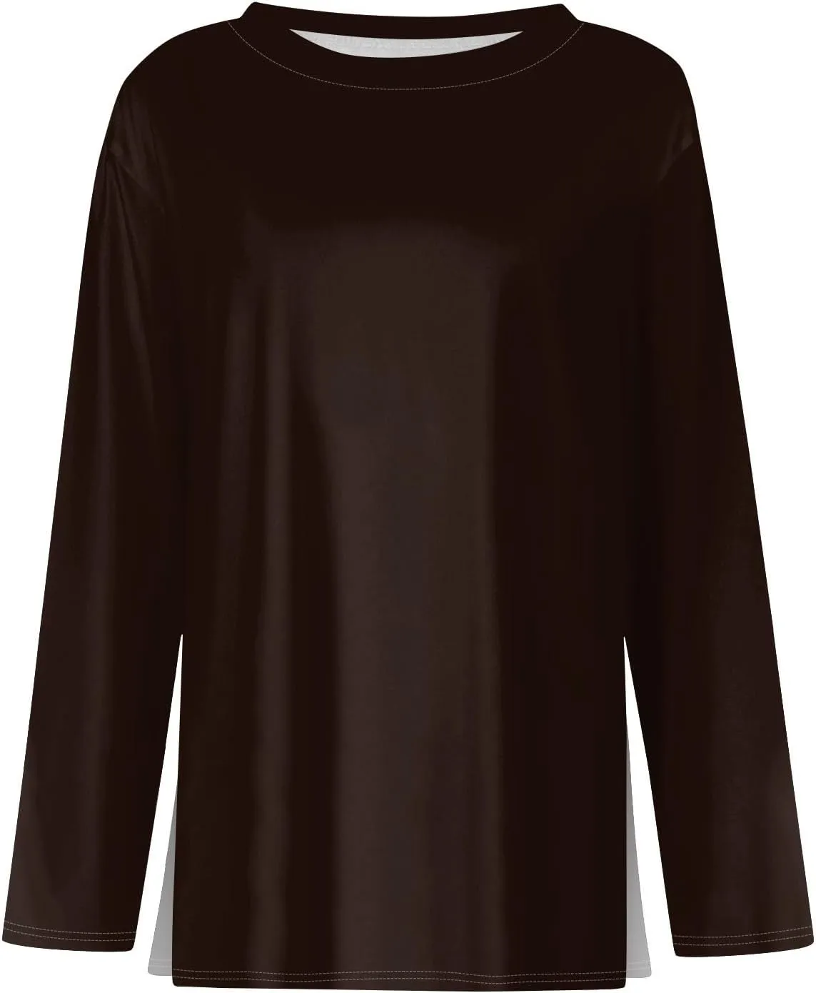Women's Long Sleeve Tops 2024 Fall Dressy Casual Blouses Crewneck Oversized Tunic Shirts Striped
