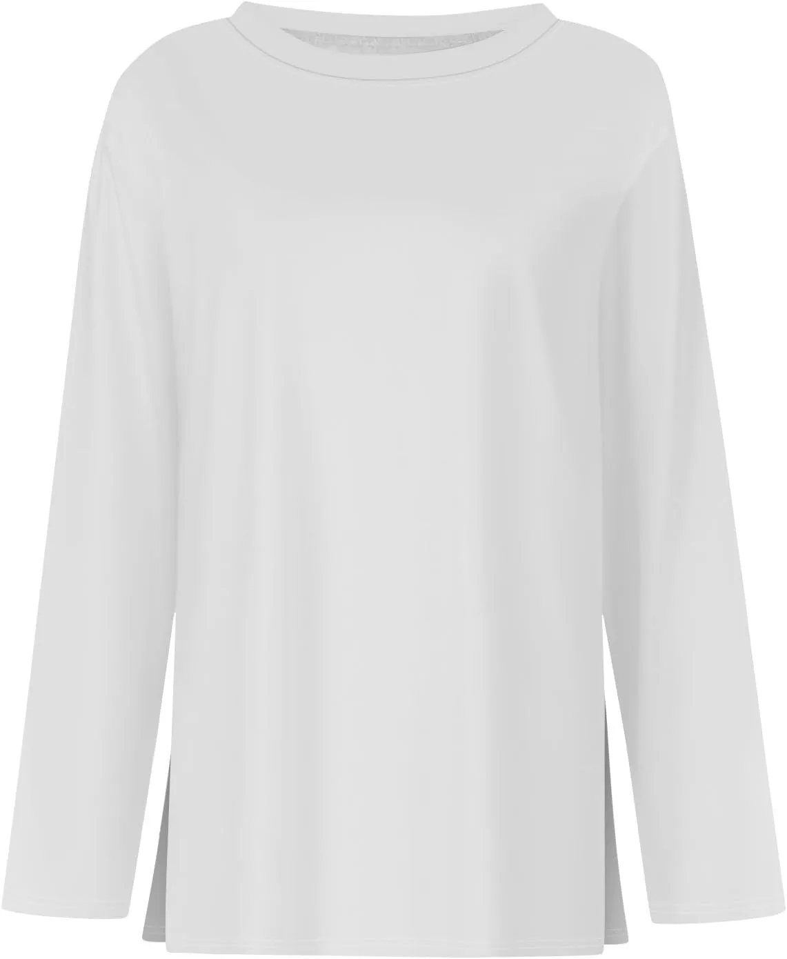 Women's Long Sleeve Tops 2024 Fall Dressy Casual Blouses Crewneck Oversized Tunic Shirts Striped