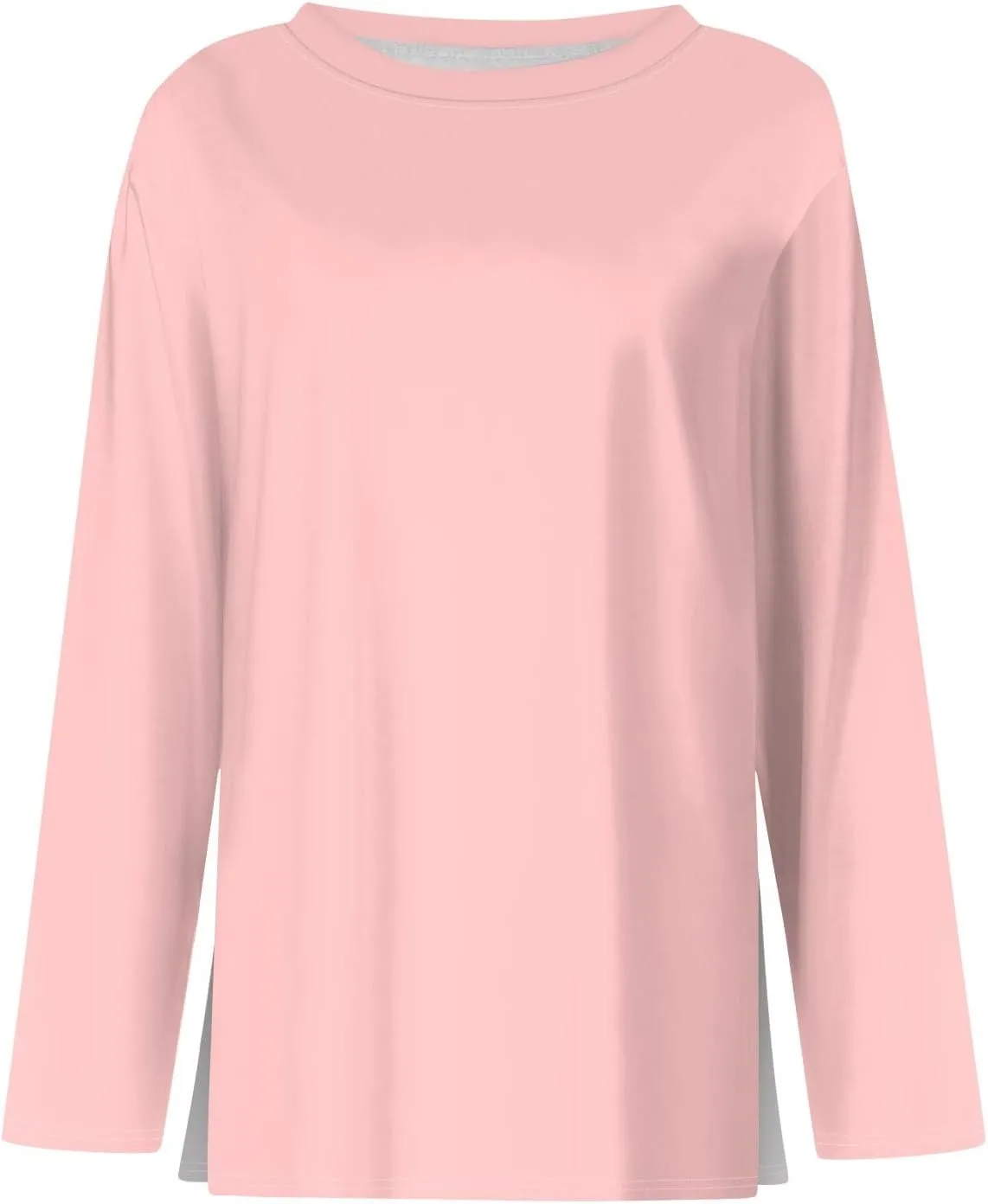 Women's Long Sleeve Tops 2024 Fall Dressy Casual Blouses Crewneck Oversized Tunic Shirts Striped