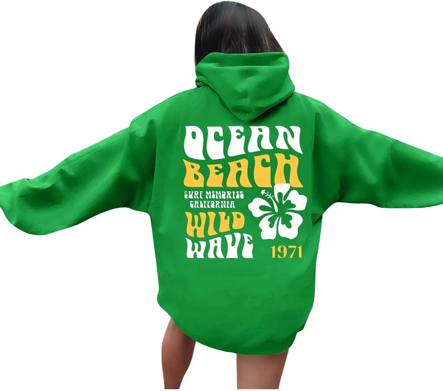 Women's Oversized Full Zip Hoodies Y2K Cute Preppy Graphic Zip Up Sweat Jackets For Teen Girls with Pockets