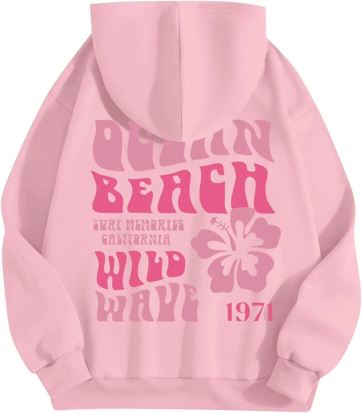 Women's Oversized Full Zip Hoodies Y2K Cute Preppy Graphic Zip Up Sweat Jackets For Teen Girls with Pockets