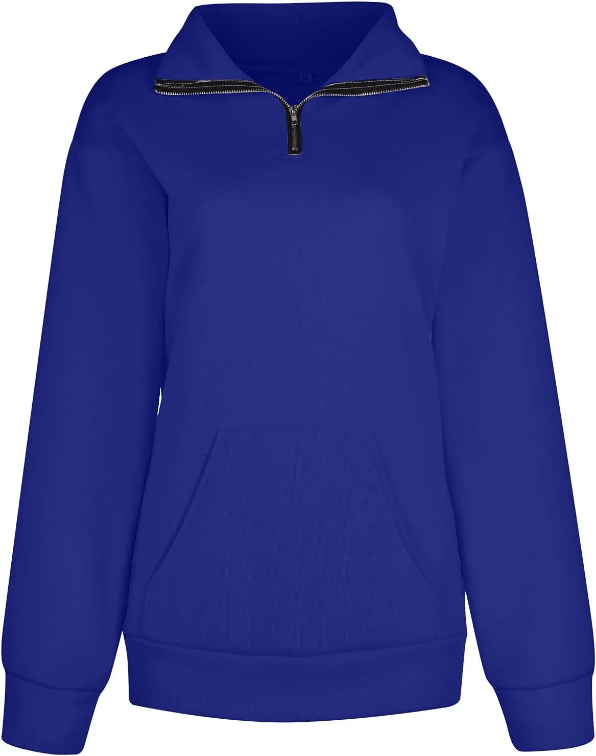 Womens Oversized Half Zip Sweatshirt Casual Long Sleeve Solid Color Soft Sweatshirt Pullover Jacket with Pocket