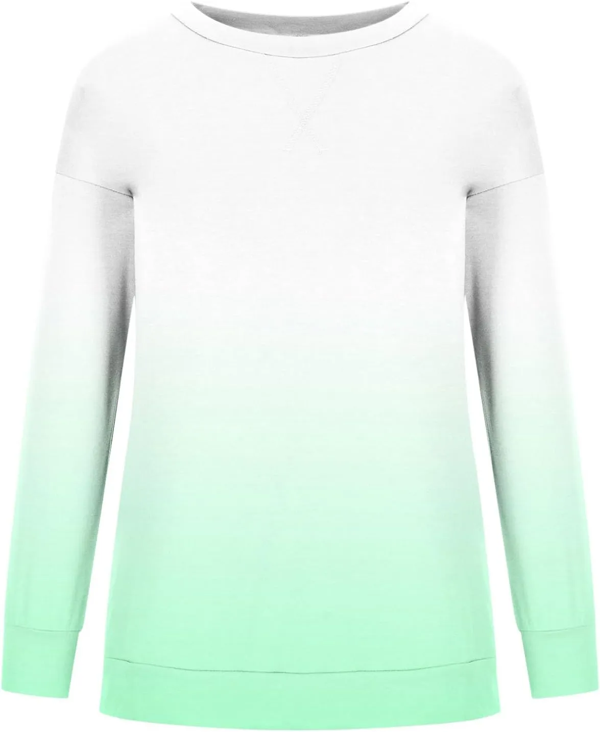 Womens Oversized Sweatshirts Hoodies Casual Long Sleeve Crew Neck Pullover Tops Fashion Gradient Color Sweater