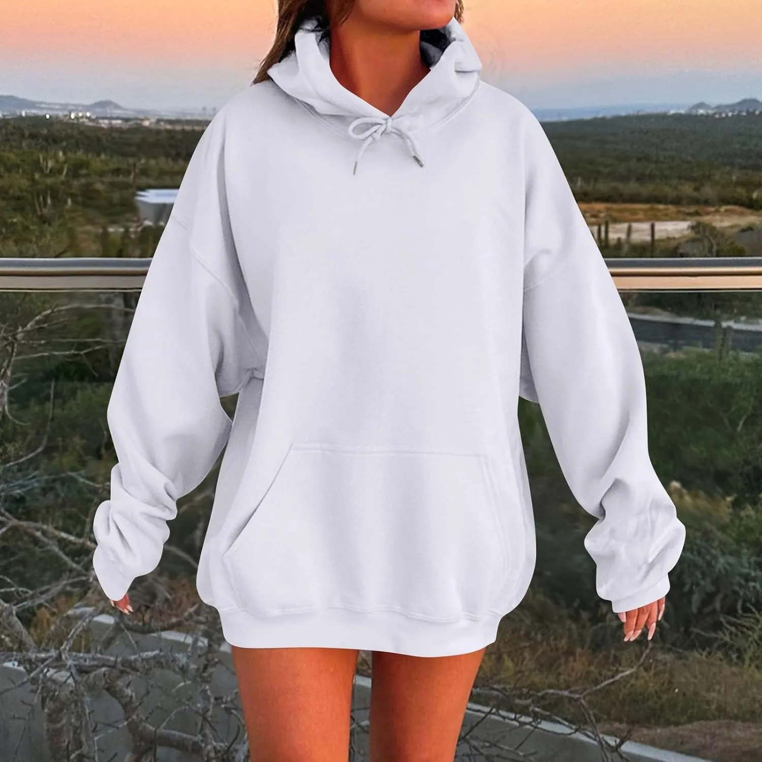 Womens Pullover Oversized Hoodies With Pocket Winter Cute Thermal Sweatshirts 2024 Fashion Tops Trendy Outfits