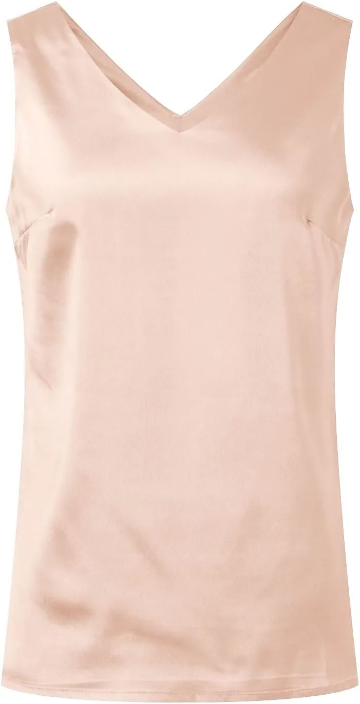 Womens Satin V Neck Lace Trim Buttoned Cami Spaghetti Strap Camisole Sleeveless Tank Tops Business Tops Summer Blouses Casual