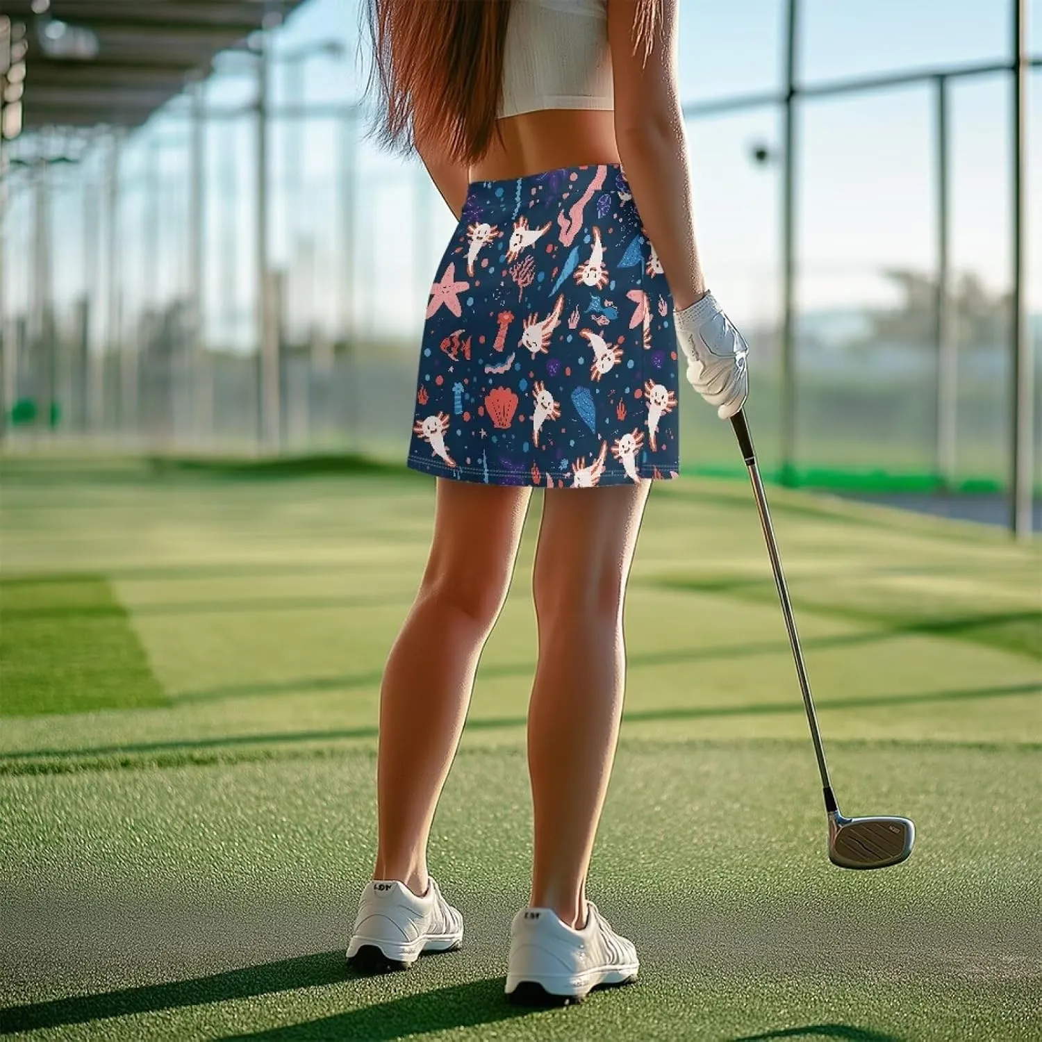 Womens Tennis Skirt High Waisted Athletic Skirts with Pockets Inner Shorts Quick Dry Golf Skort for Workout Casual
