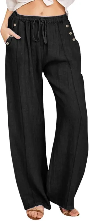 Womens Wide Leg Harem Pants Winter Vintage Yoga Palazzo with Pockets Barrel Pants Water Resistant