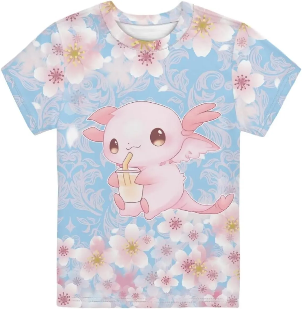 Xhuibop Kids Tshirts Girls Boys 3-16 Years Summer Clothes for Teens Loose Fitting Tops