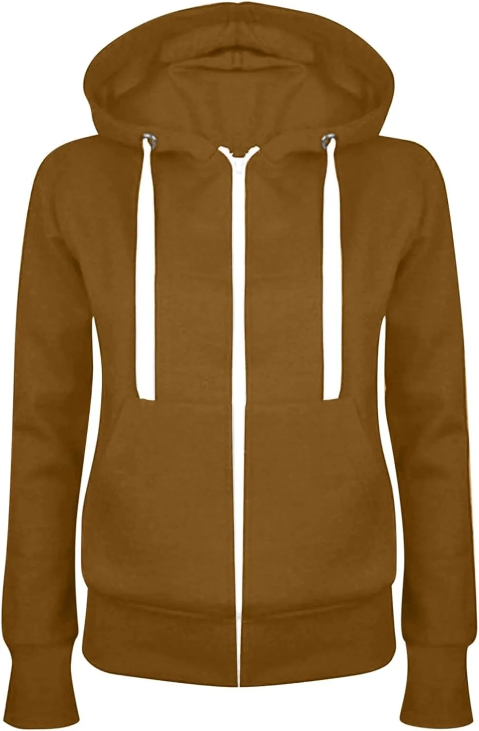 yardsong Zip Up Hoodie Women 2024 Trendy Long Sleeve Sweatshirts Casual Breathable Athletic Hooded Track Jacket with Pockets