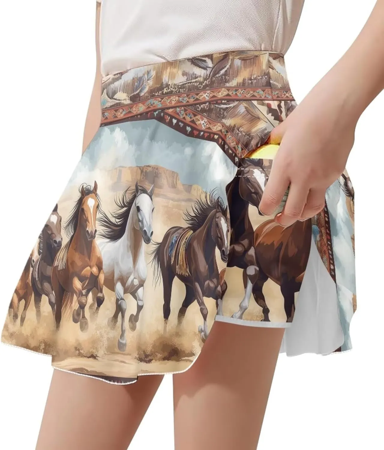 Yzaoxia Girls Skorts High Waisted Summer Mini Skirt Flowy A Line Athletic Skort Skater Skirts with Shorts Underneath 5-14Y