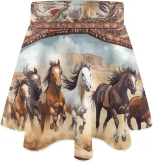 Yzaoxia Girls Skorts High Waisted Summer Mini Skirt Flowy A Line Athletic Skort Skater Skirts with Shorts Underneath 5-14Y