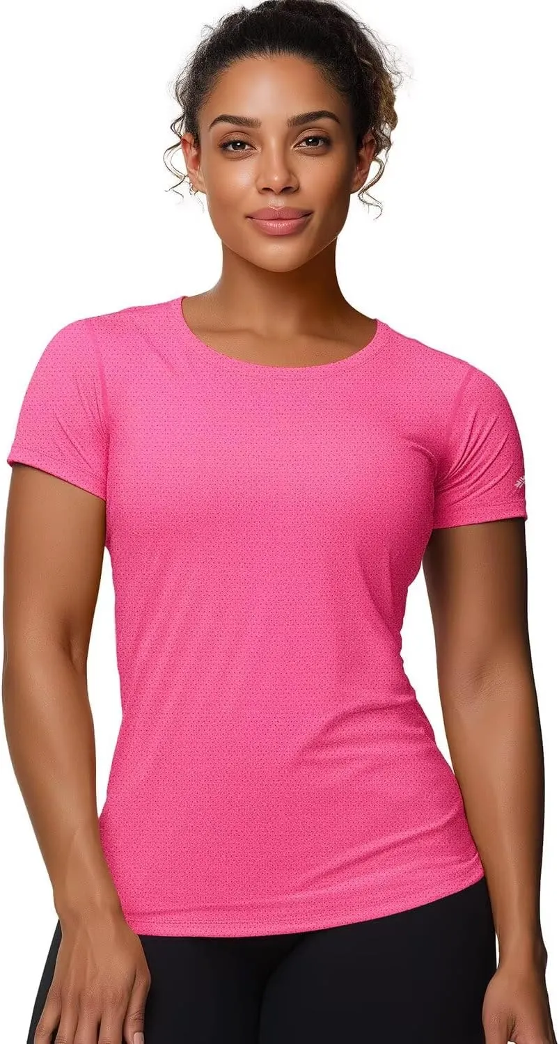 Zengjo Womens Athletic Tops Short Sleeve Slim Fitted Quick Dry Moisture Wicking Workout T-Shirt for Gym Running Yoga