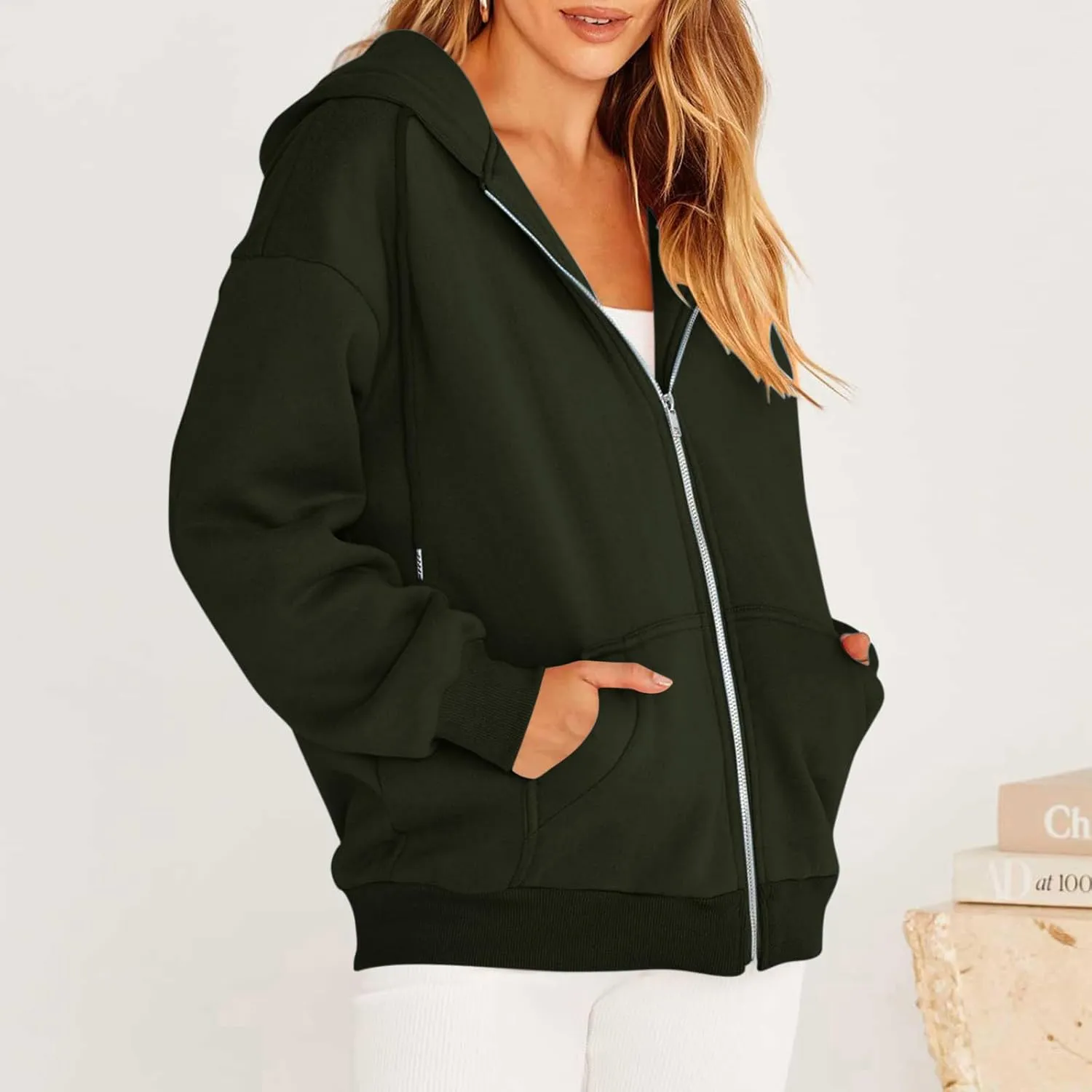 Zip Up Hoodies Women 2023 Fall Fashion Oversized Sweatshirt Y2k Sweaters Pullover Cute Teen Girl Jacket Trendy Winter Clothes