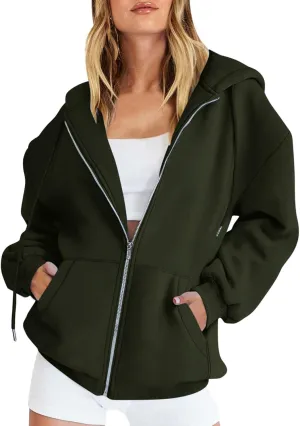 Zip Up Hoodies Women 2023 Fall Fashion Oversized Sweatshirt Y2k Sweaters Pullover Cute Teen Girl Jacket Trendy Winter Clothes