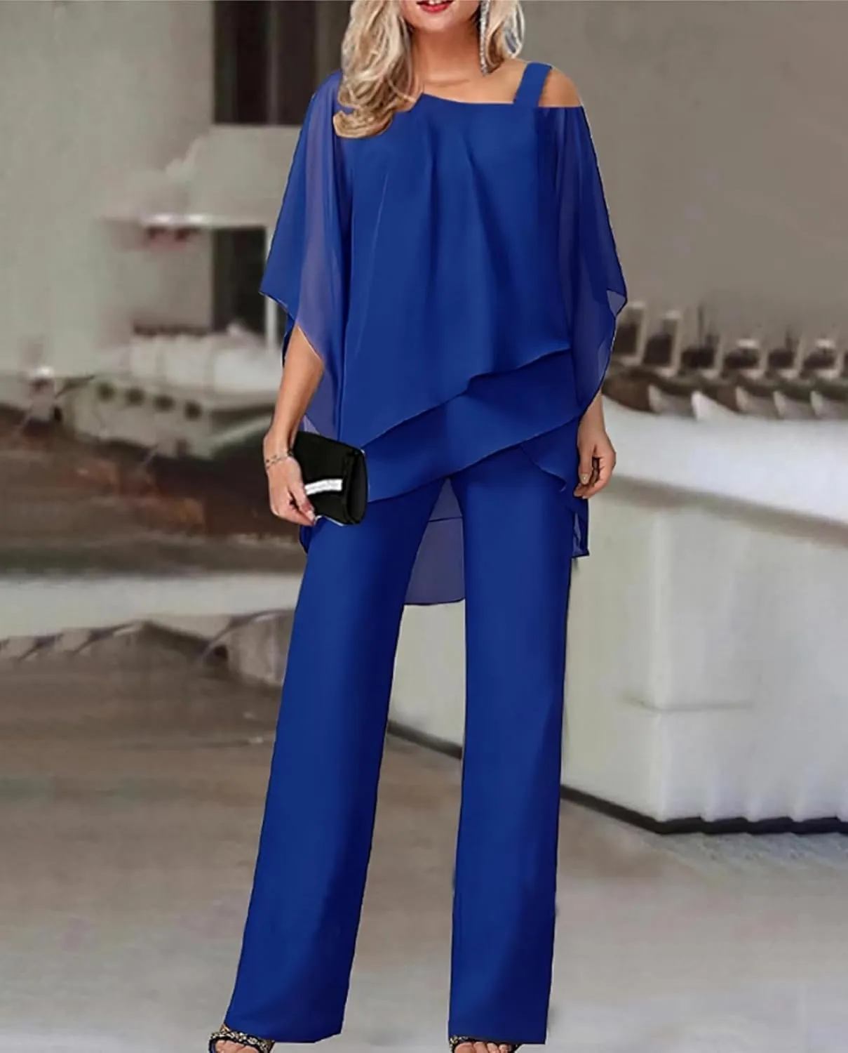ZOCANIA Formal Pants Suits for Women Wedding Guest Evening Party, Elegant 2 Piece Pants Suit Formal Outfits