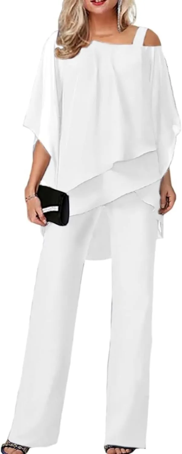 ZOCANIA Formal Pants Suits for Women Wedding Guest Evening Party, Elegant 2 Piece Pants Suit Formal Outfits