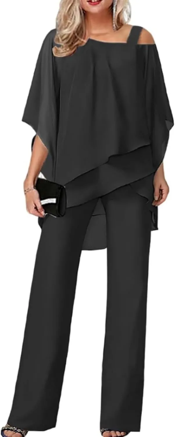 ZOCANIA Formal Pants Suits for Women Wedding Guest Evening Party, Elegant 2 Piece Pants Suit Formal Outfits